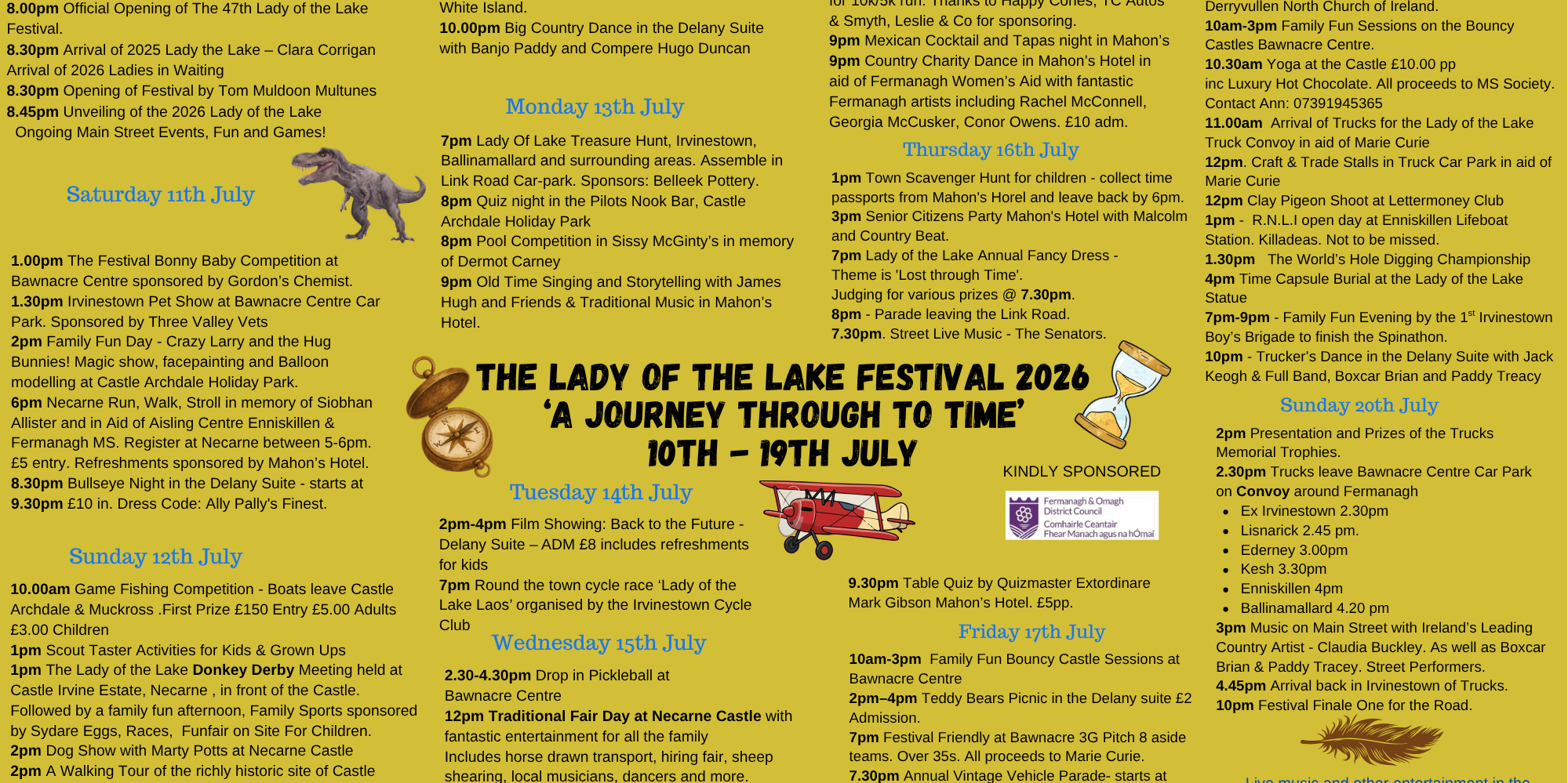 Lady of the Lake Festival Programme 2026